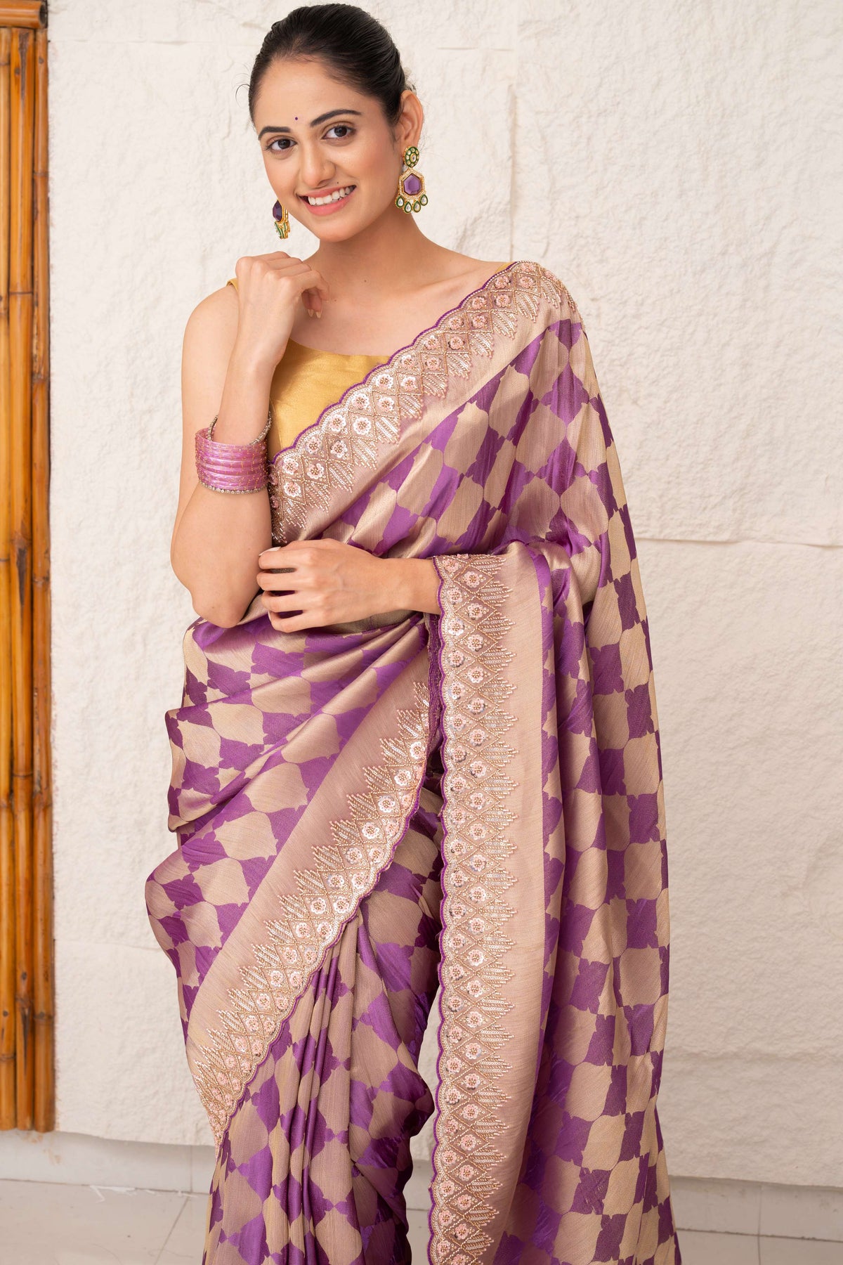Premium Tissue Silk Saree with Metallic Finish