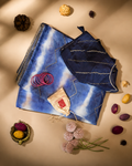 Blue Shibori Organza Saree Blue