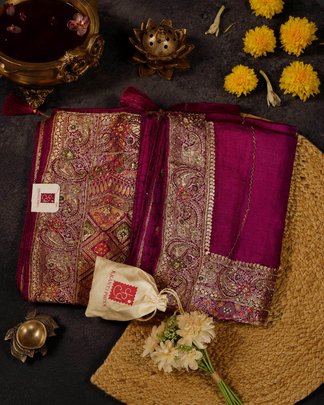 Pure Banarasi Silk Saree Purple