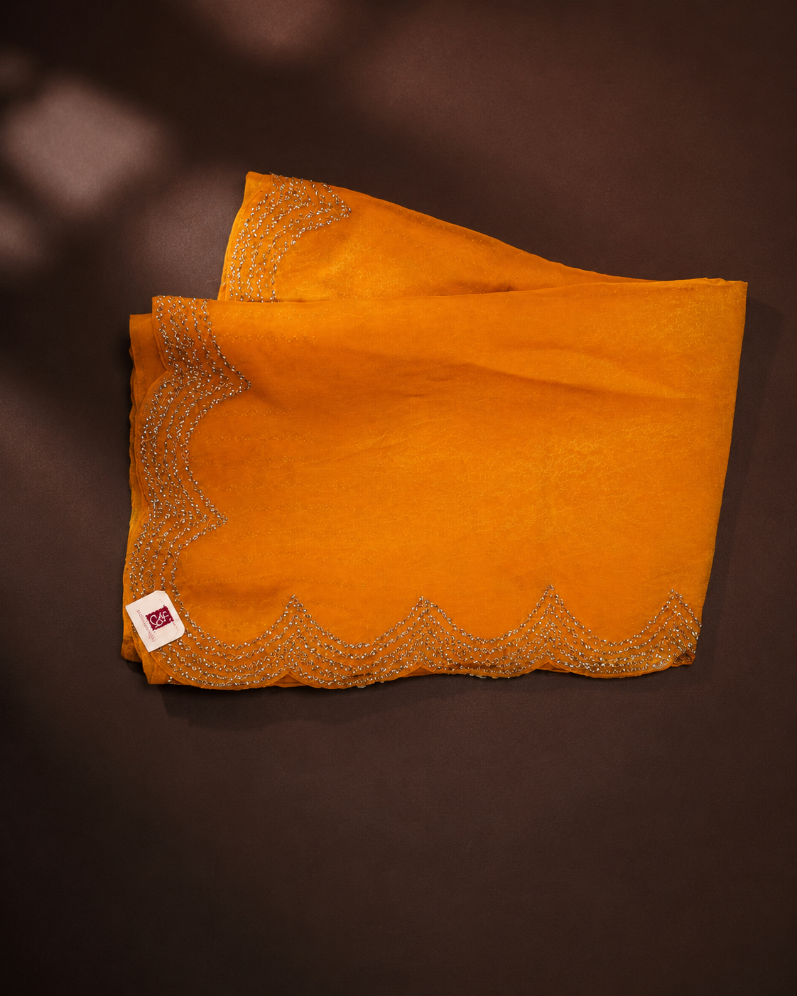 Wine Metallic Silk Saree Yellow