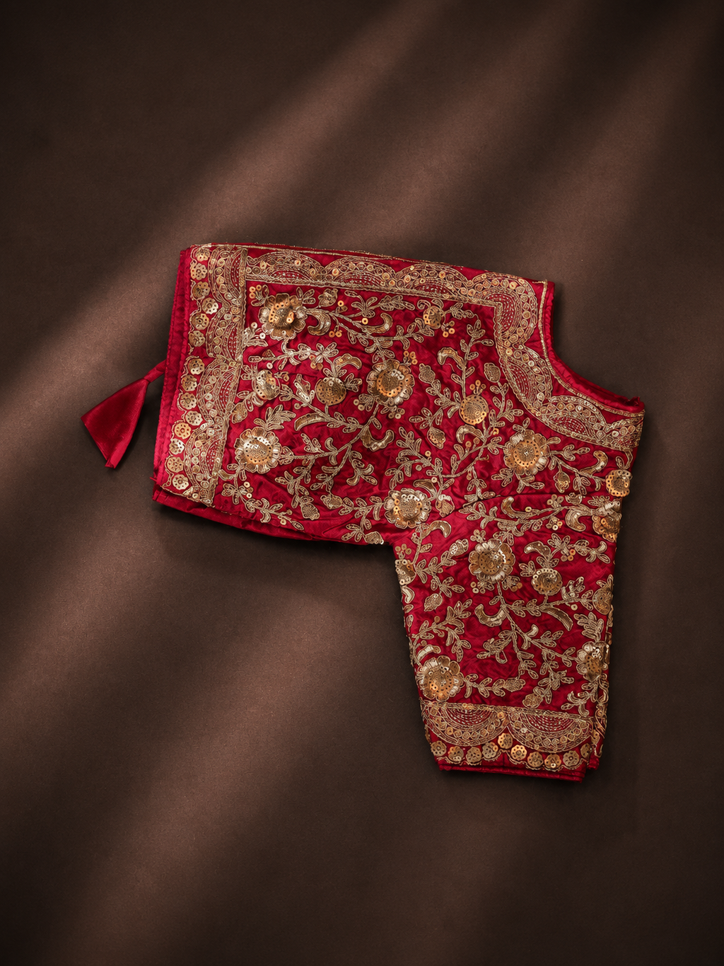 Champagne Gold Crepe Silk Saree