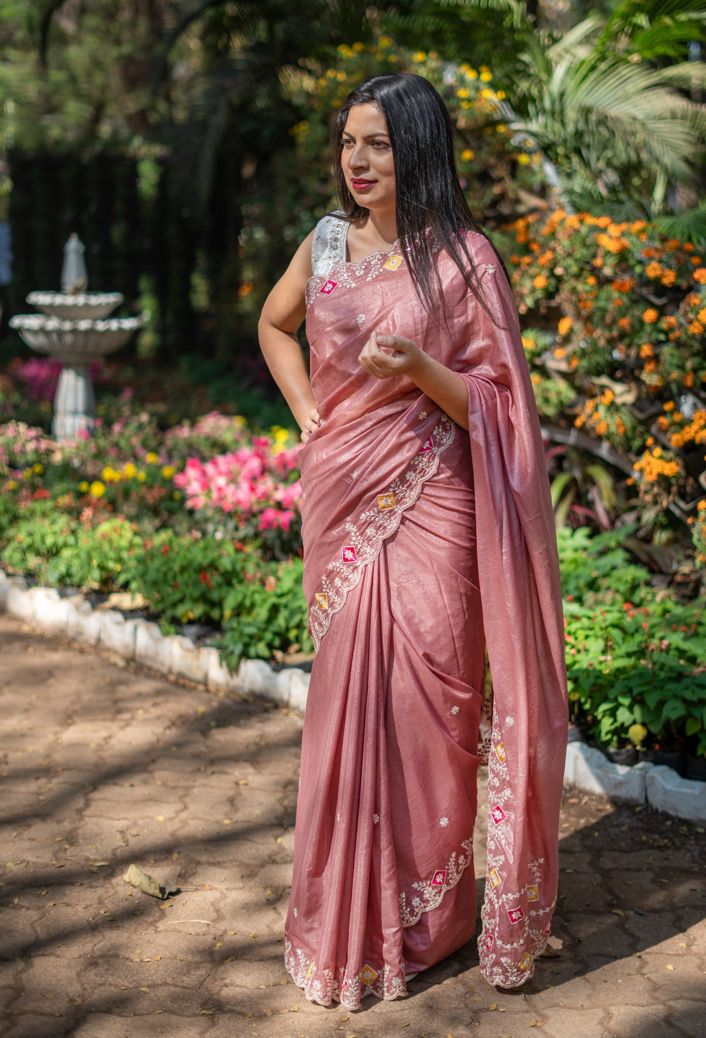 Shimmer Crepe Silk Saree