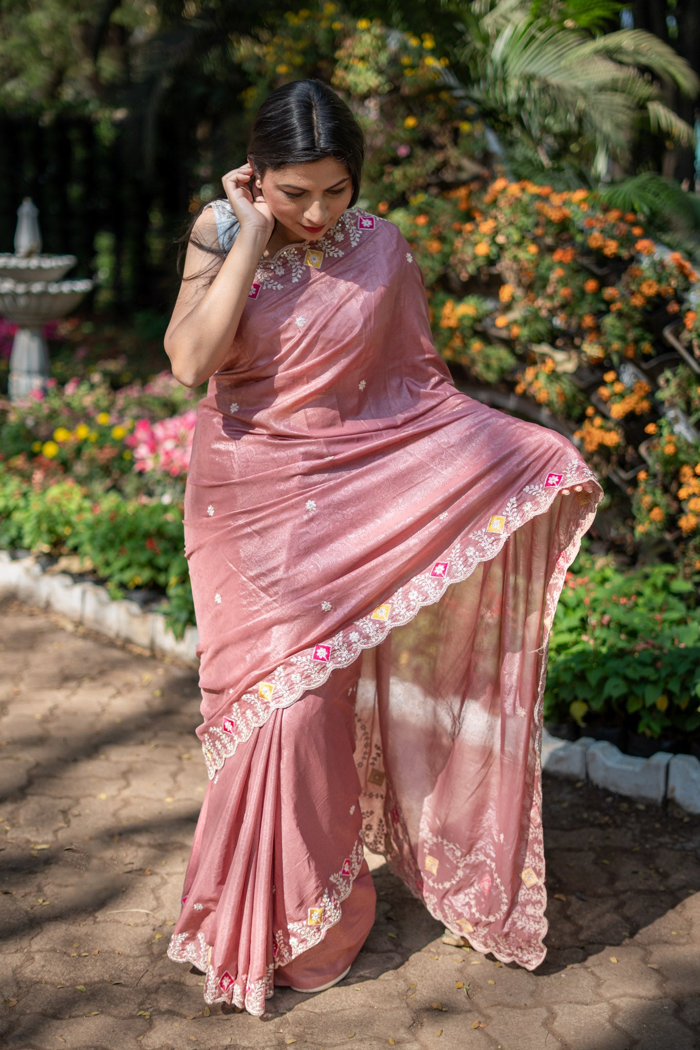 Shimmer Crepe Silk Saree