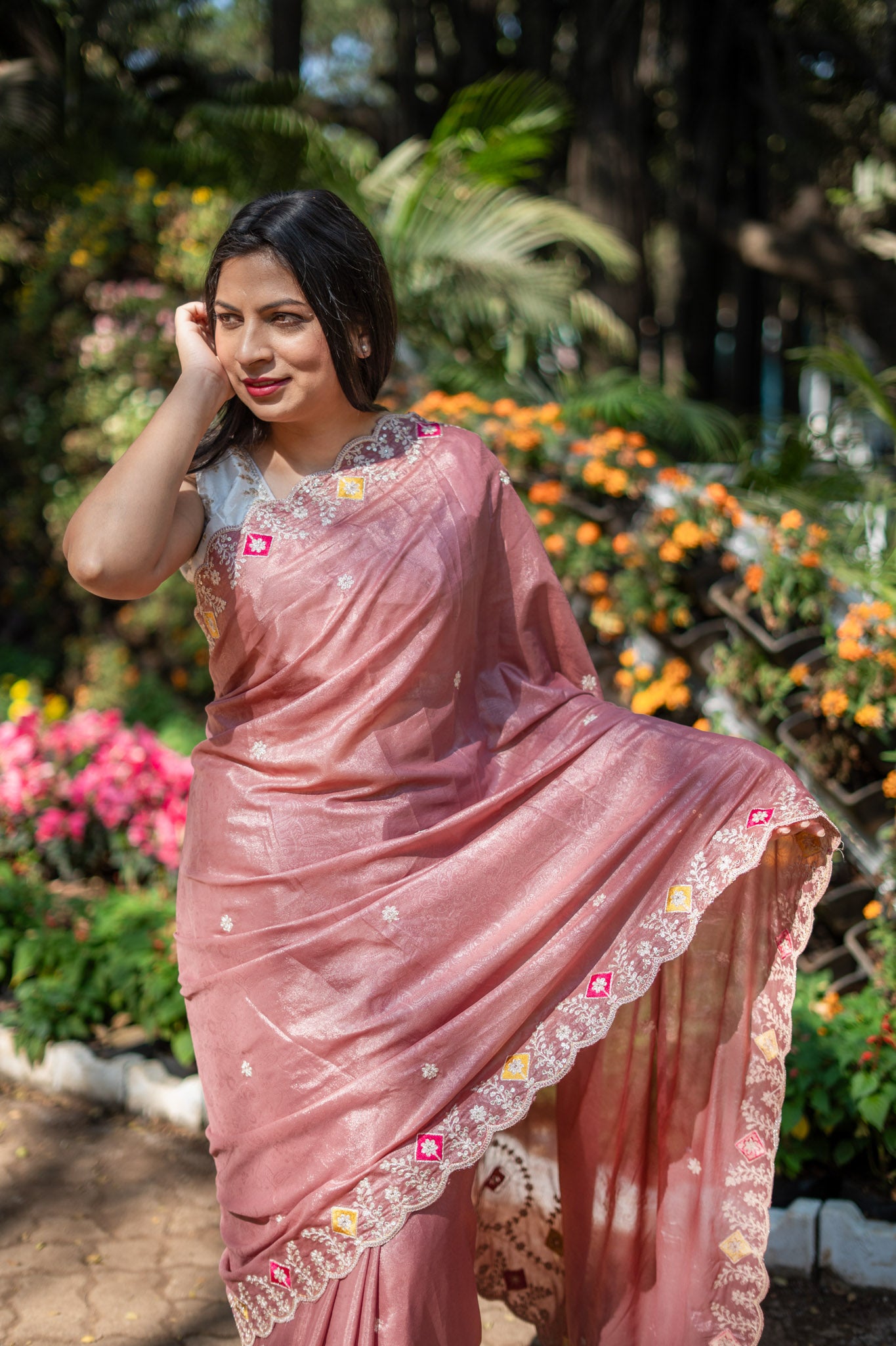 Shimmer Crepe Silk Saree