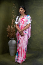Crepe Silk Saree with Floral Print