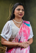 Crepe Silk Saree with Floral Print