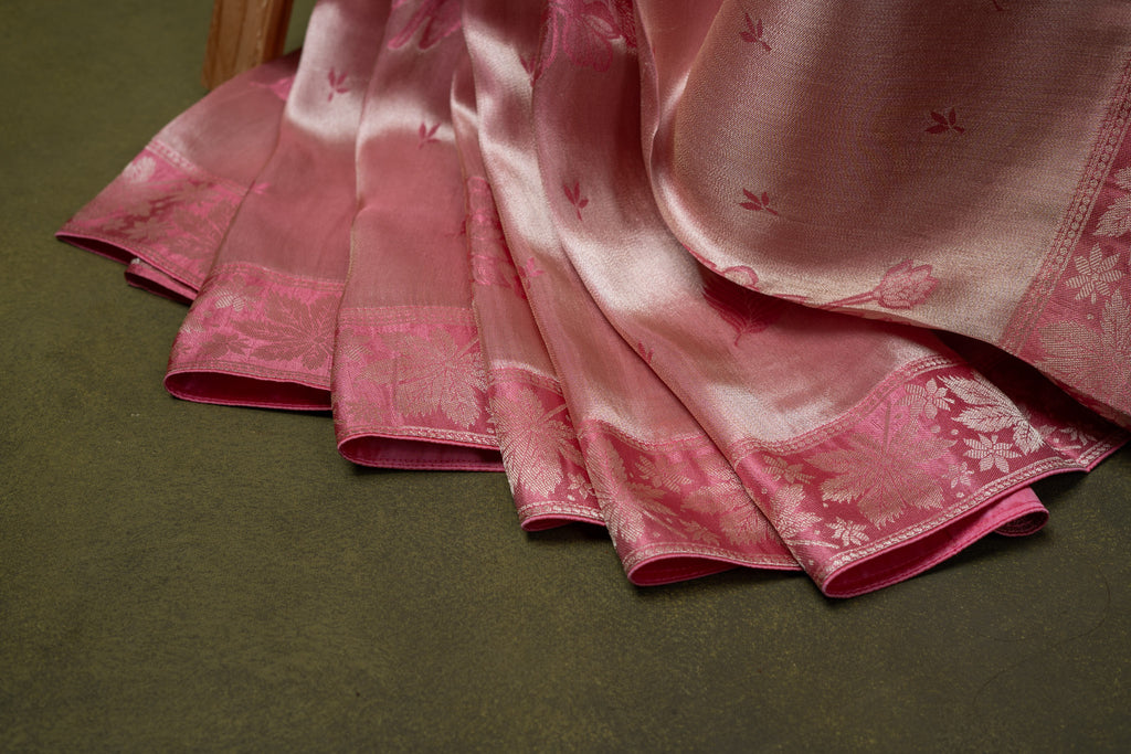 Rose Pink Kanjivaram Silk Saree