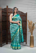 Deep Teal Silk Saree