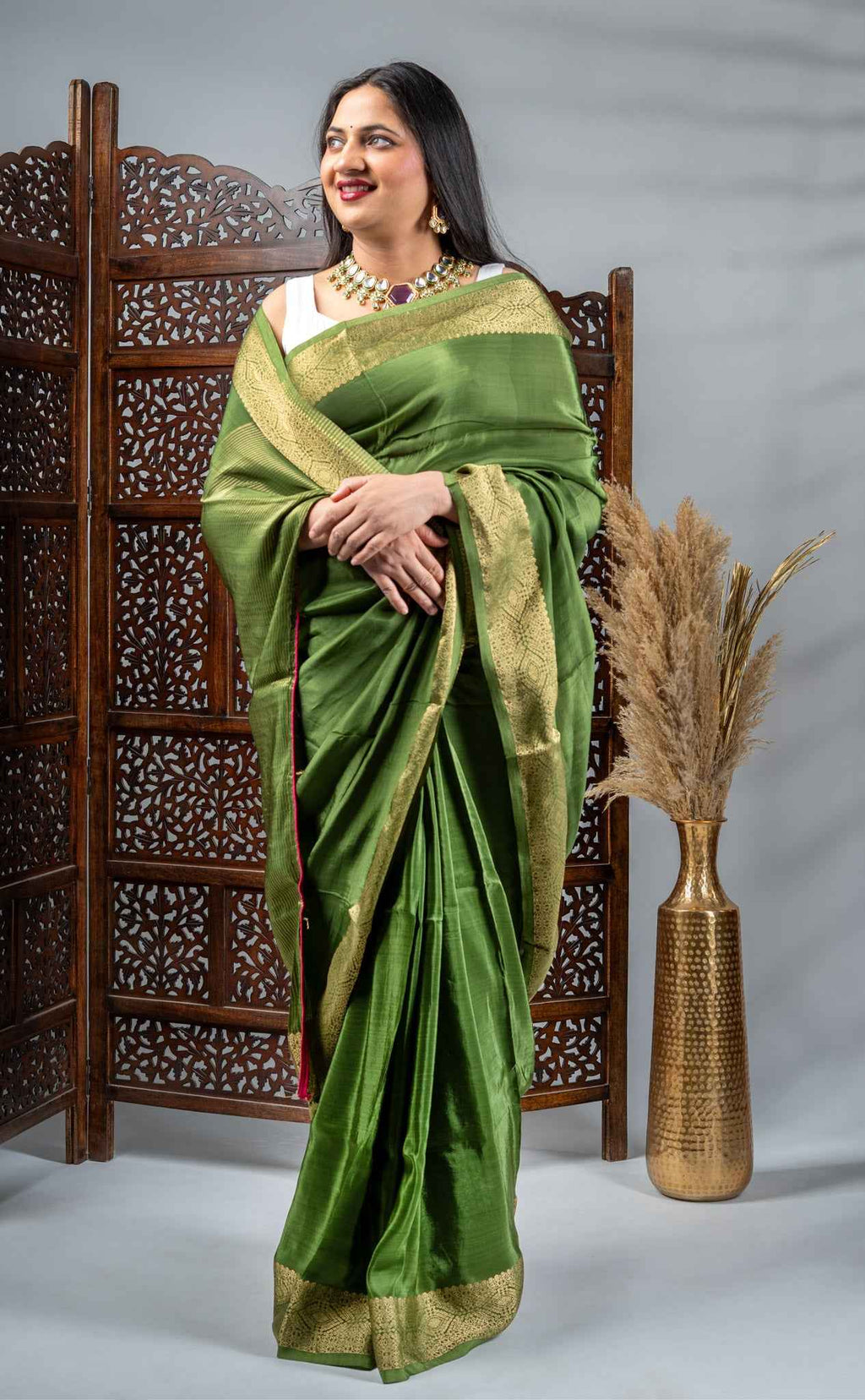 Emerald Green Silk Saree