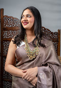 Mocha Organza Satin Saree