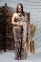 Mocha Organza Satin Saree