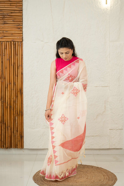 Linen Cotton Saree