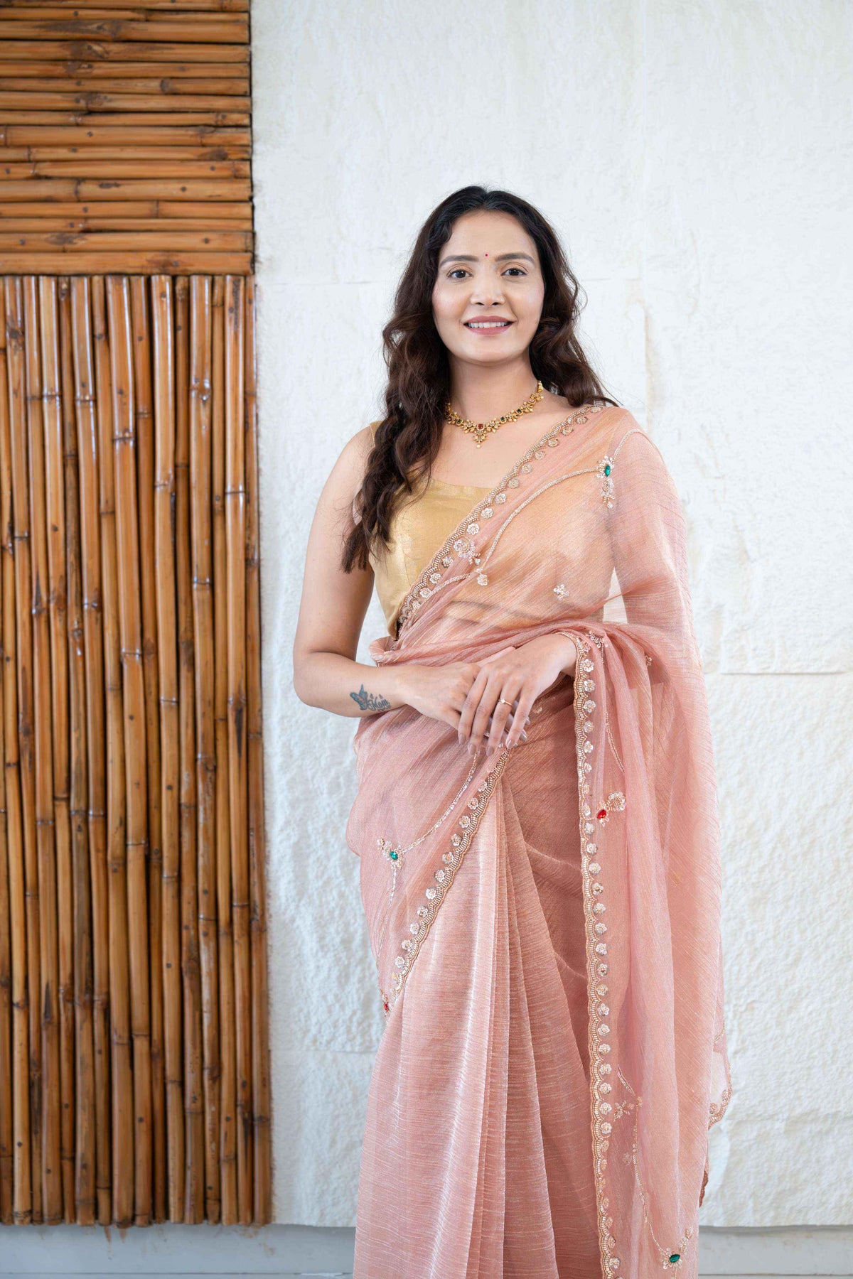 Crushed Tissue Saree