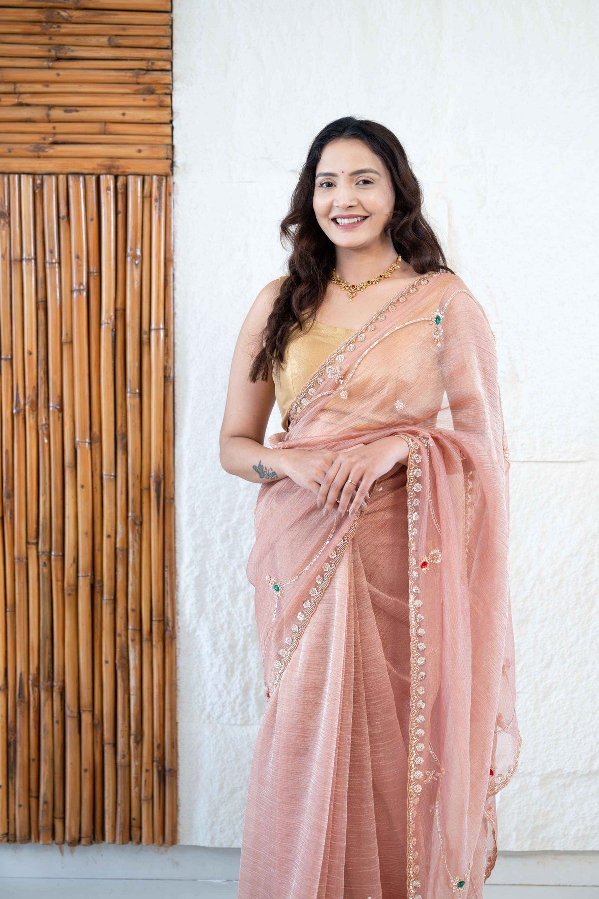Crushed Tissue Saree