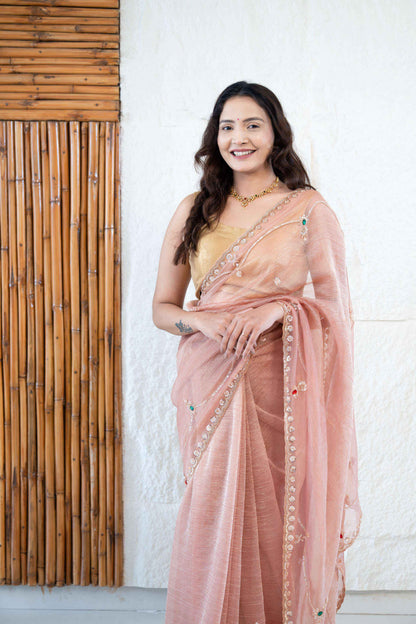 Crushed Tissue Saree