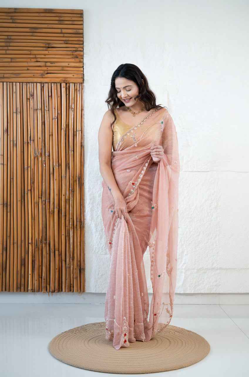 Crushed Tissue Saree