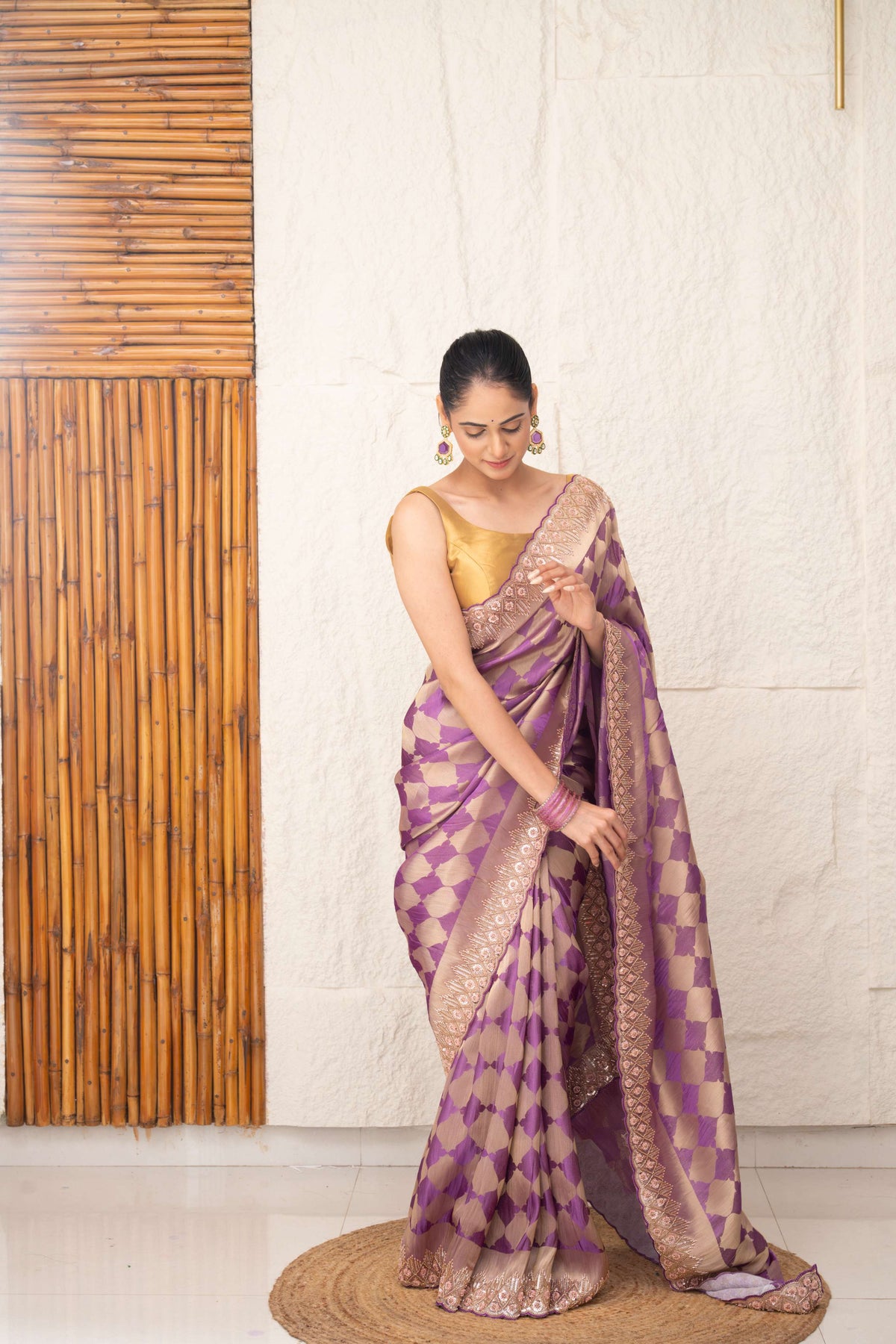 Premium Tissue Silk Saree with Metallic Finish