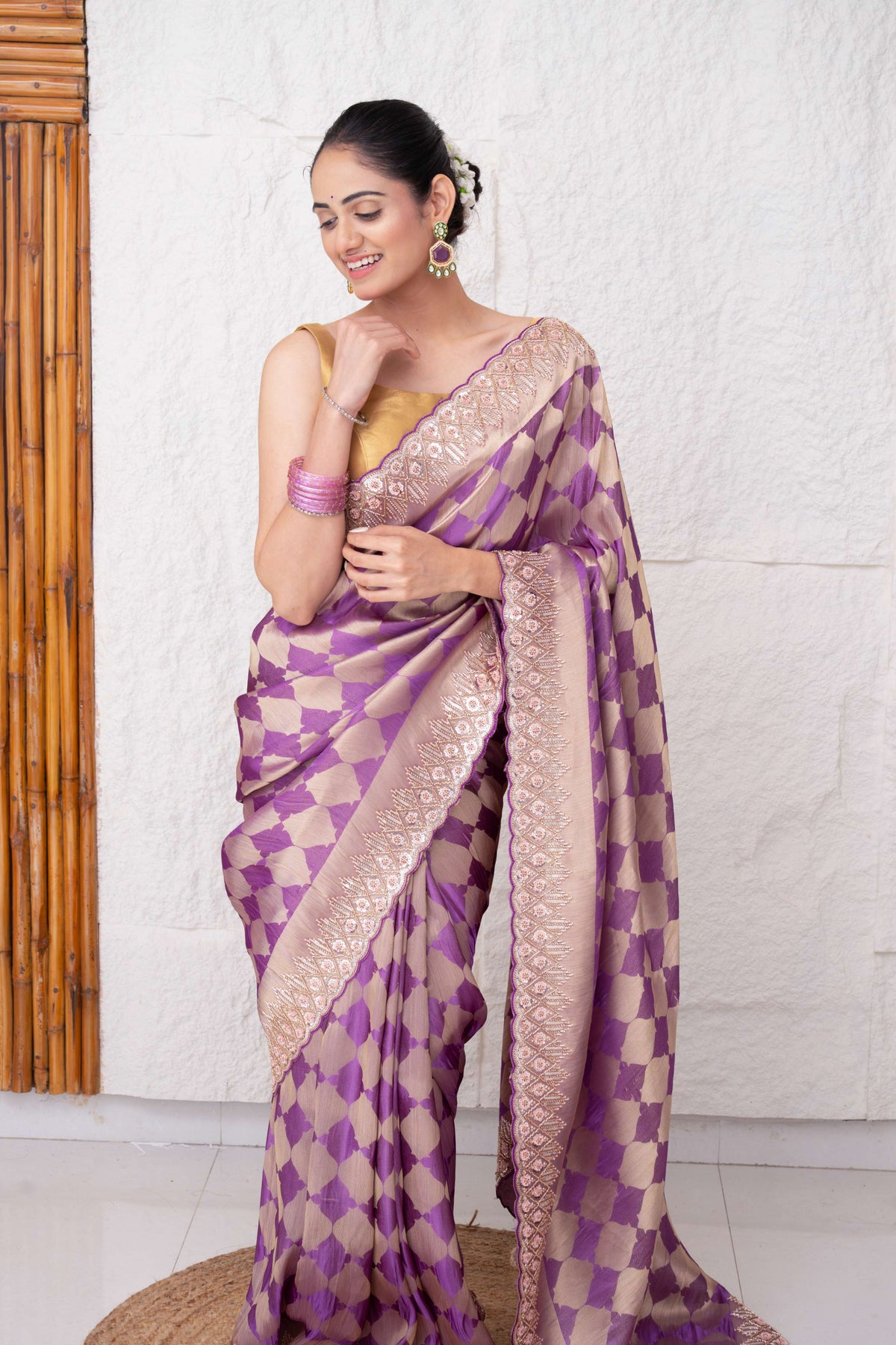 Premium Tissue Silk Saree with Metallic Finish