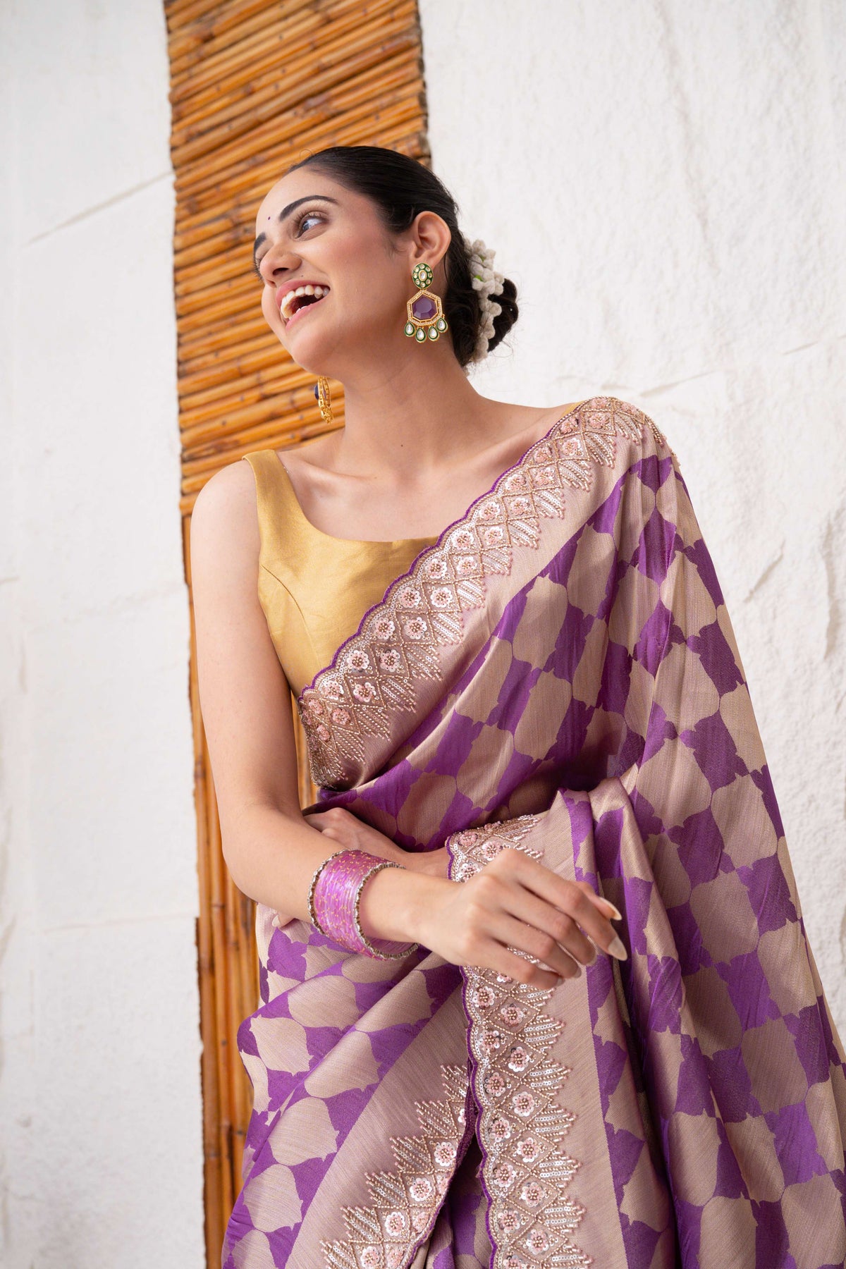 Premium Tissue Silk Saree with Metallic Finish