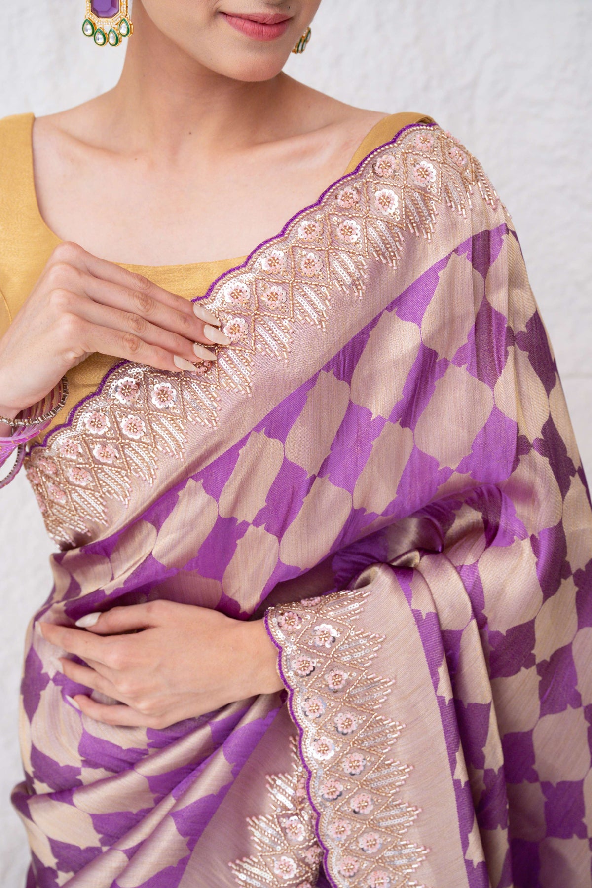 Premium Tissue Silk Saree with Metallic Finish